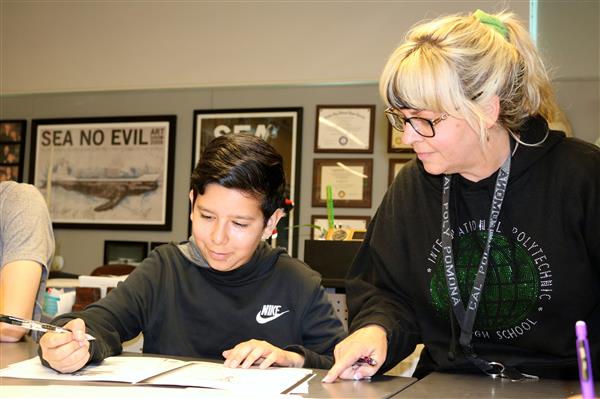 Ms. Cancino and Student